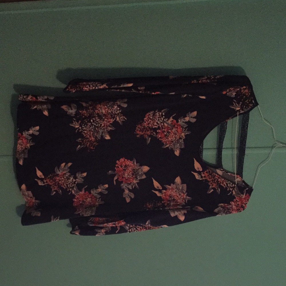 Navy blue with flowers design dress